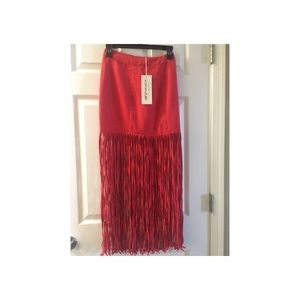 H&M fringe maxi skirt sz 4 NWT